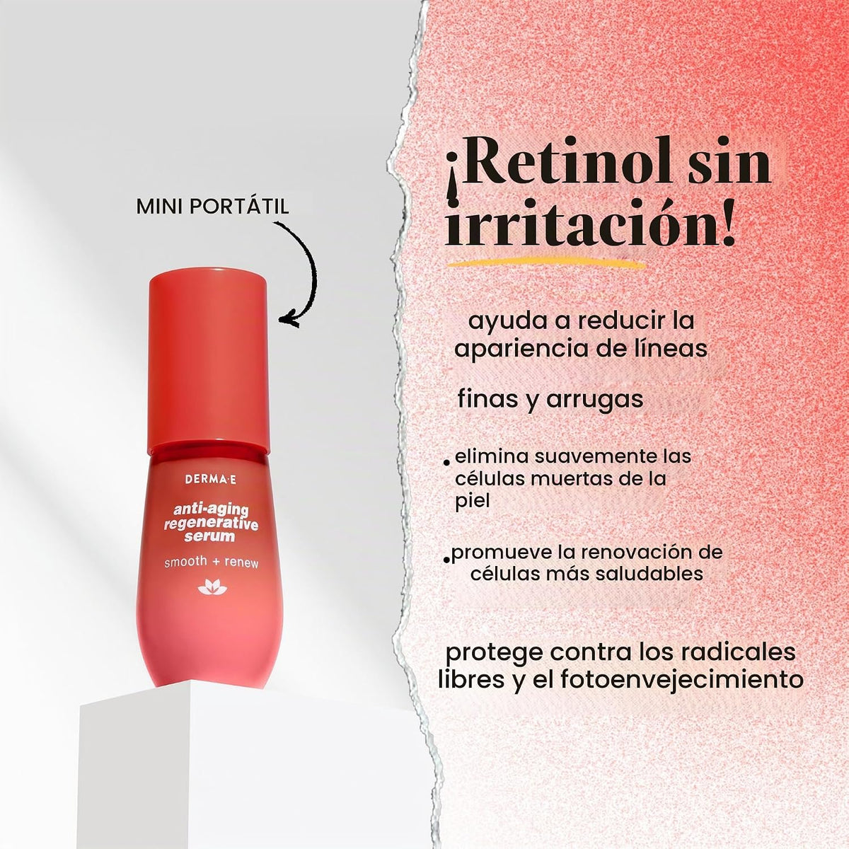 Derma E Suero regenerativo antienvejecimiento con retinol + bakuchi...