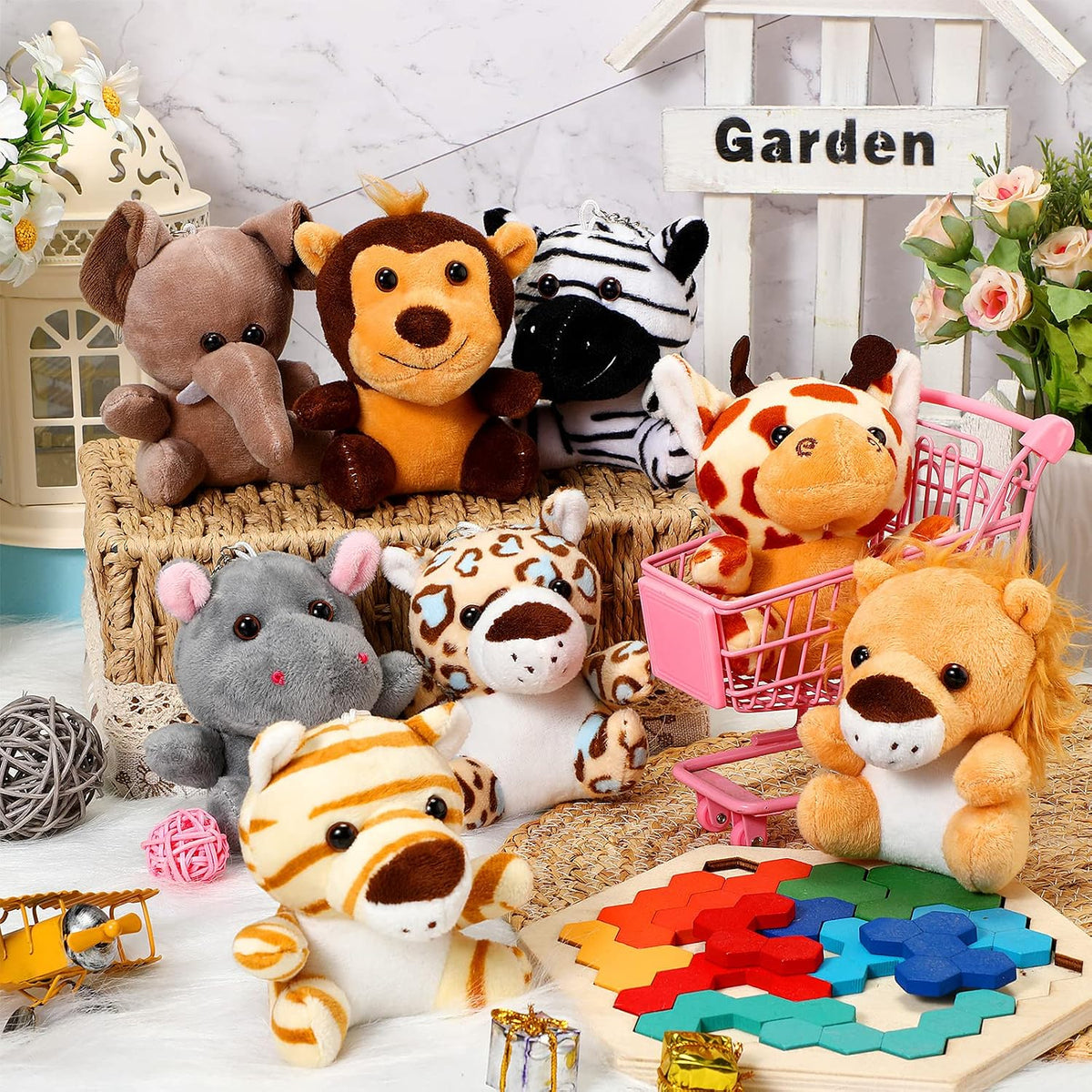 HyDren 24 piezas de mini animales de peluche del bosque a granel de...