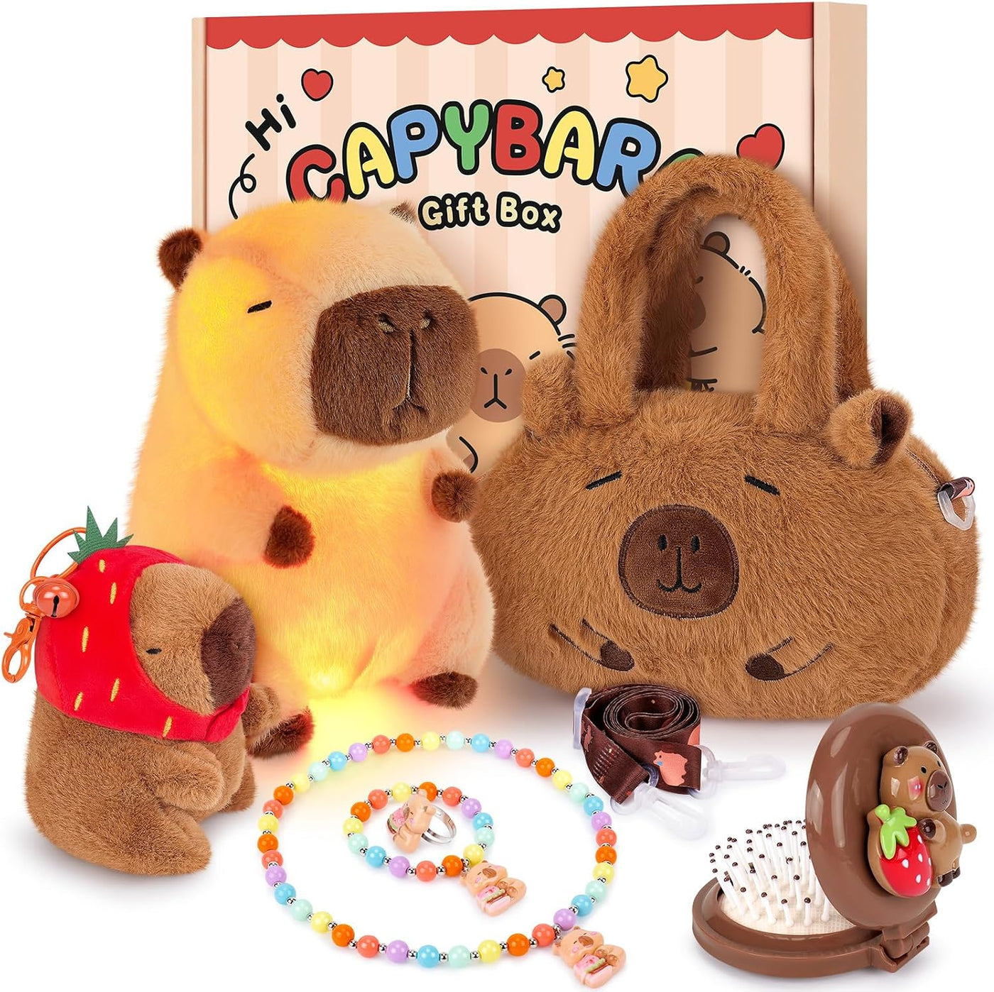 Achwishap Caja de Regalos de Capibara, Peluche de Capibara Iluminad...