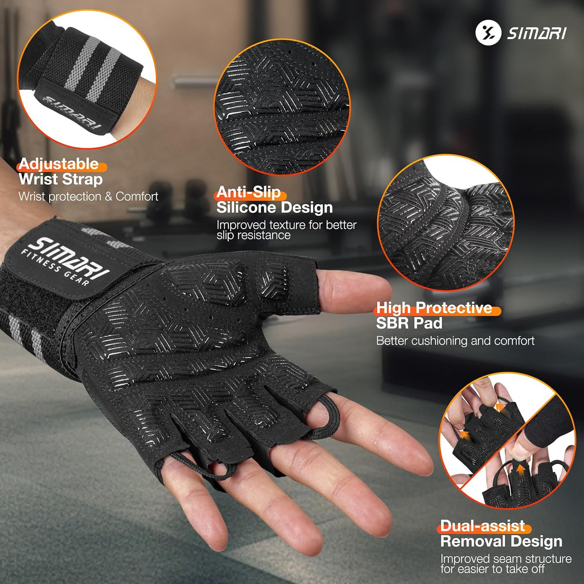 SIMARI Guantes de gimnasio de entrenamiento para hombres y mujeres,...