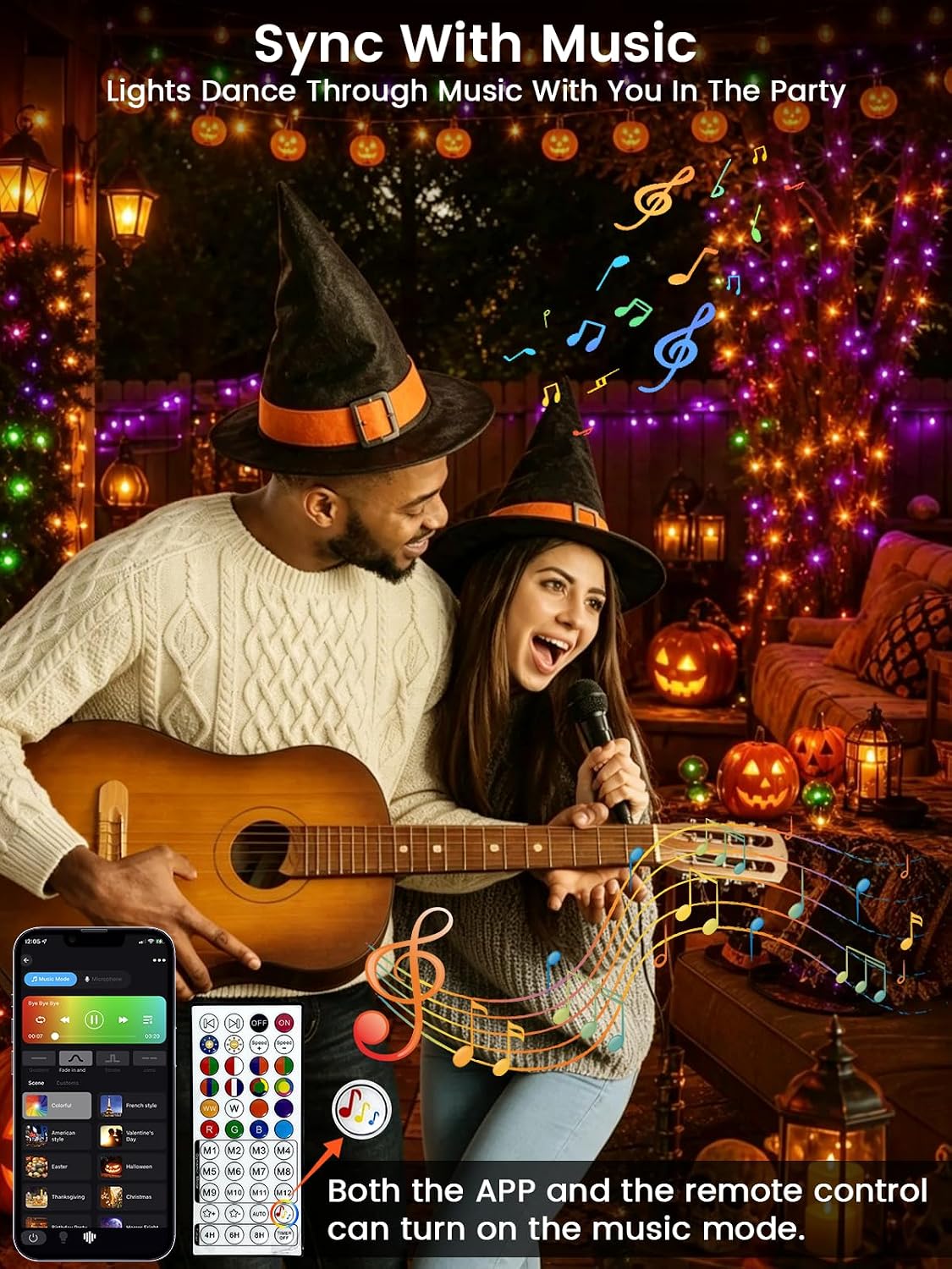 800 LED Smart RGB Color Cambio de Luces de Cadena APP y Control Rem...
