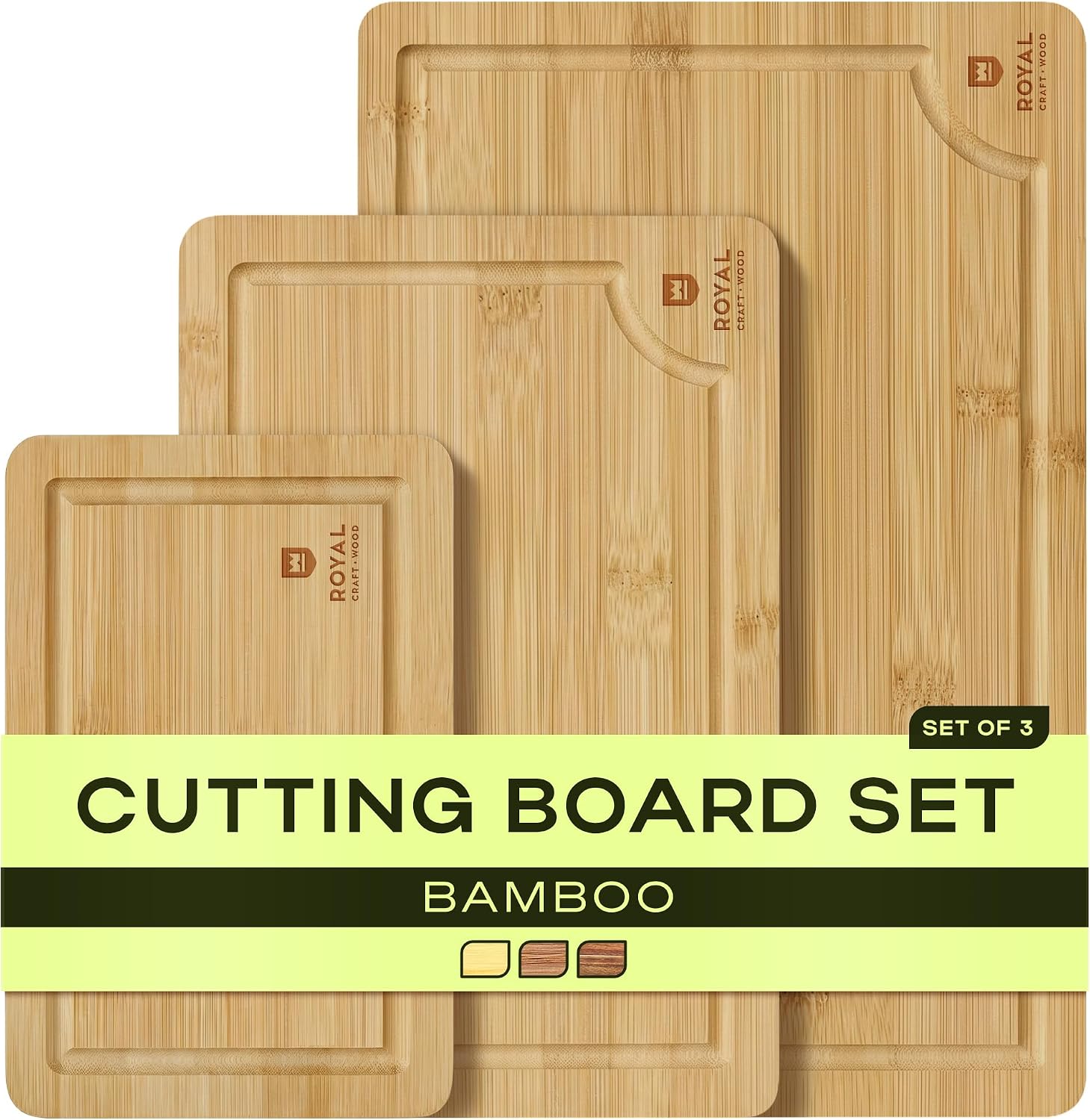 ROYAL CRAFT WOOD Tablas de Cortar Premium para Preparación de Comid...