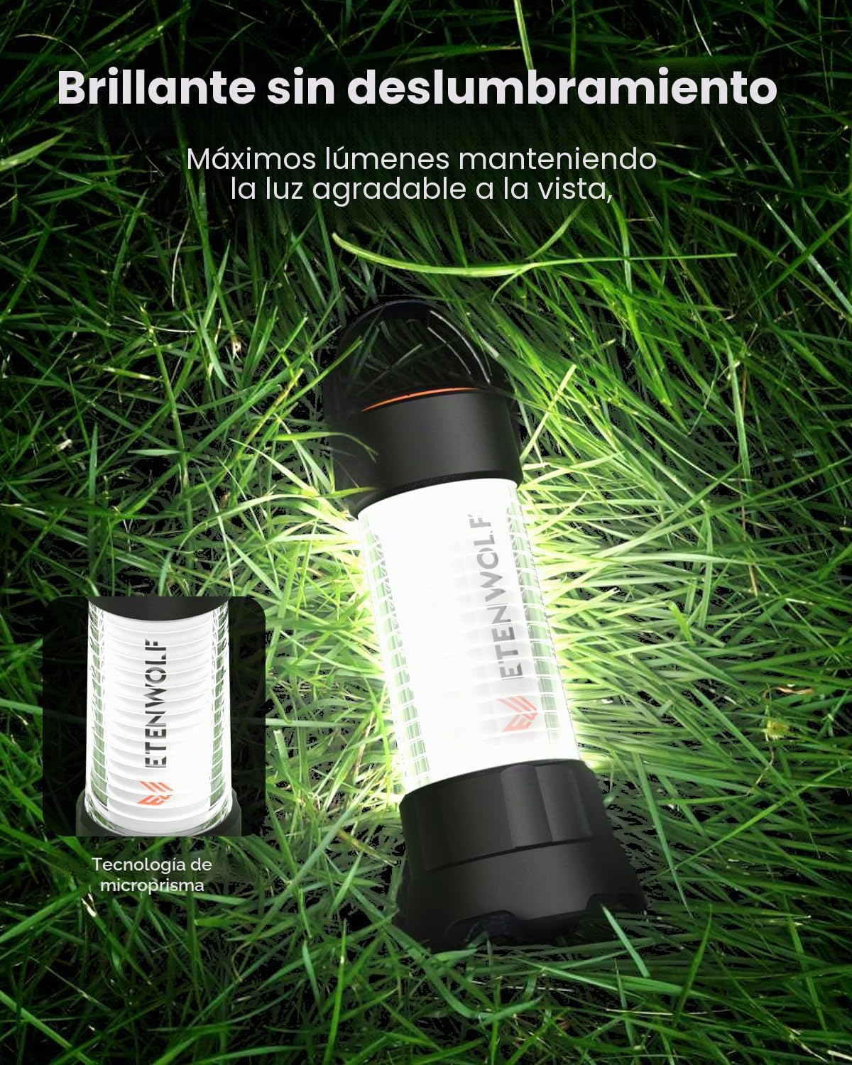 ETENWOLF Linterna de camping ultra brillante, mini proyector de lin...