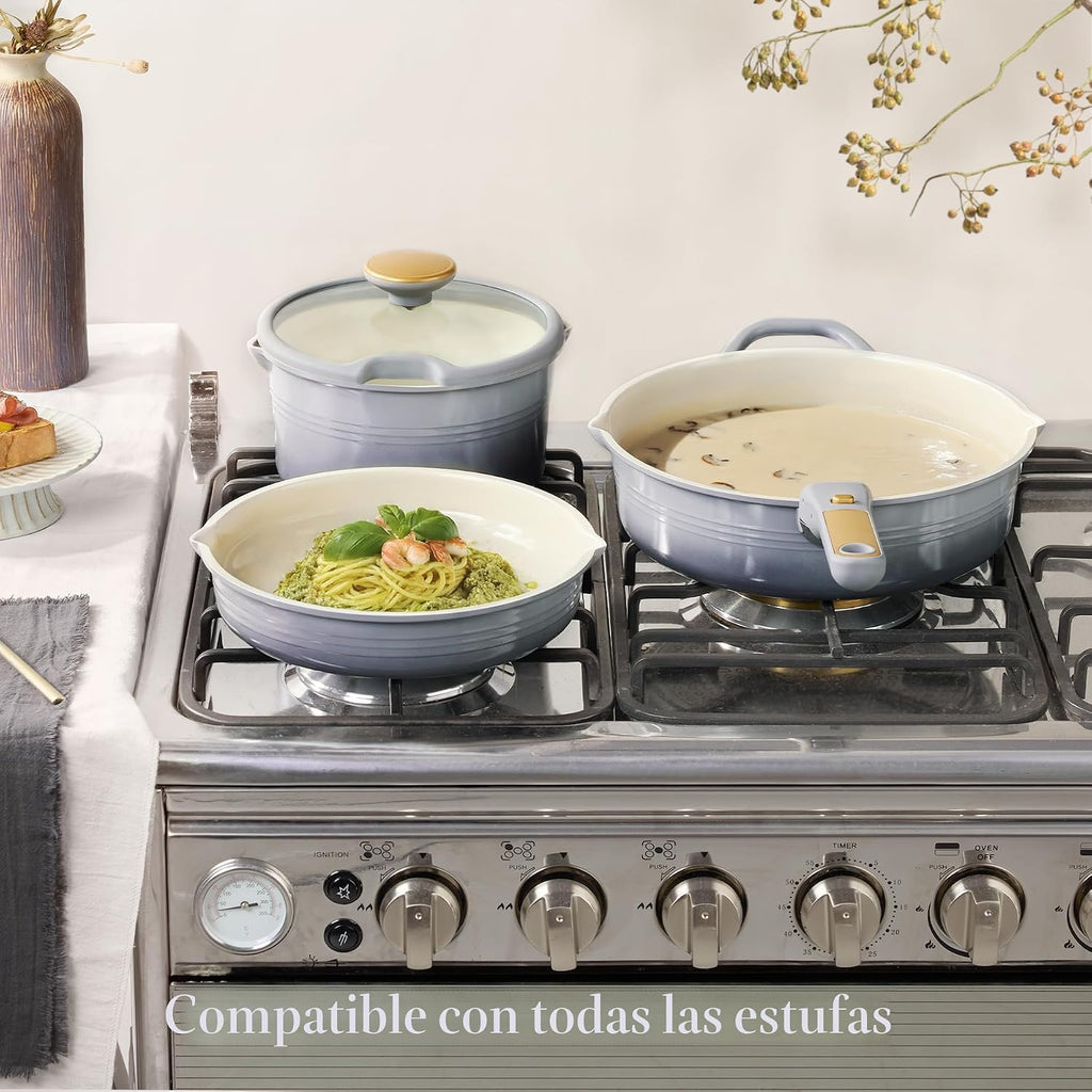 CAROTE Juego de utensilios de cocina de titanio de 17 piezas, juego...