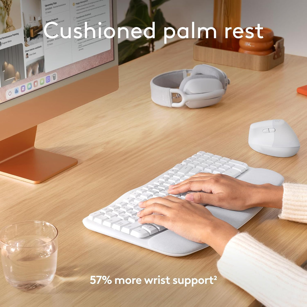 Logitech Wave Keys - Teclado ergonómico inalámbrico Bluetooth para...