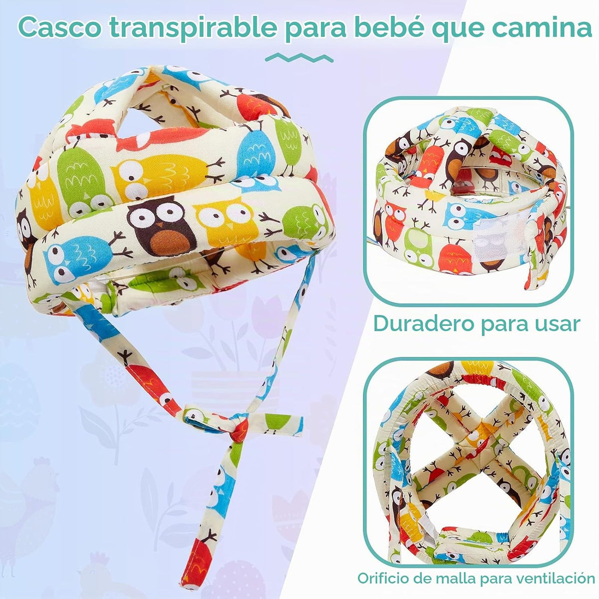 Geyoga Paquete de 2 protectores de cabeza de bebé con 2 pares de ro...