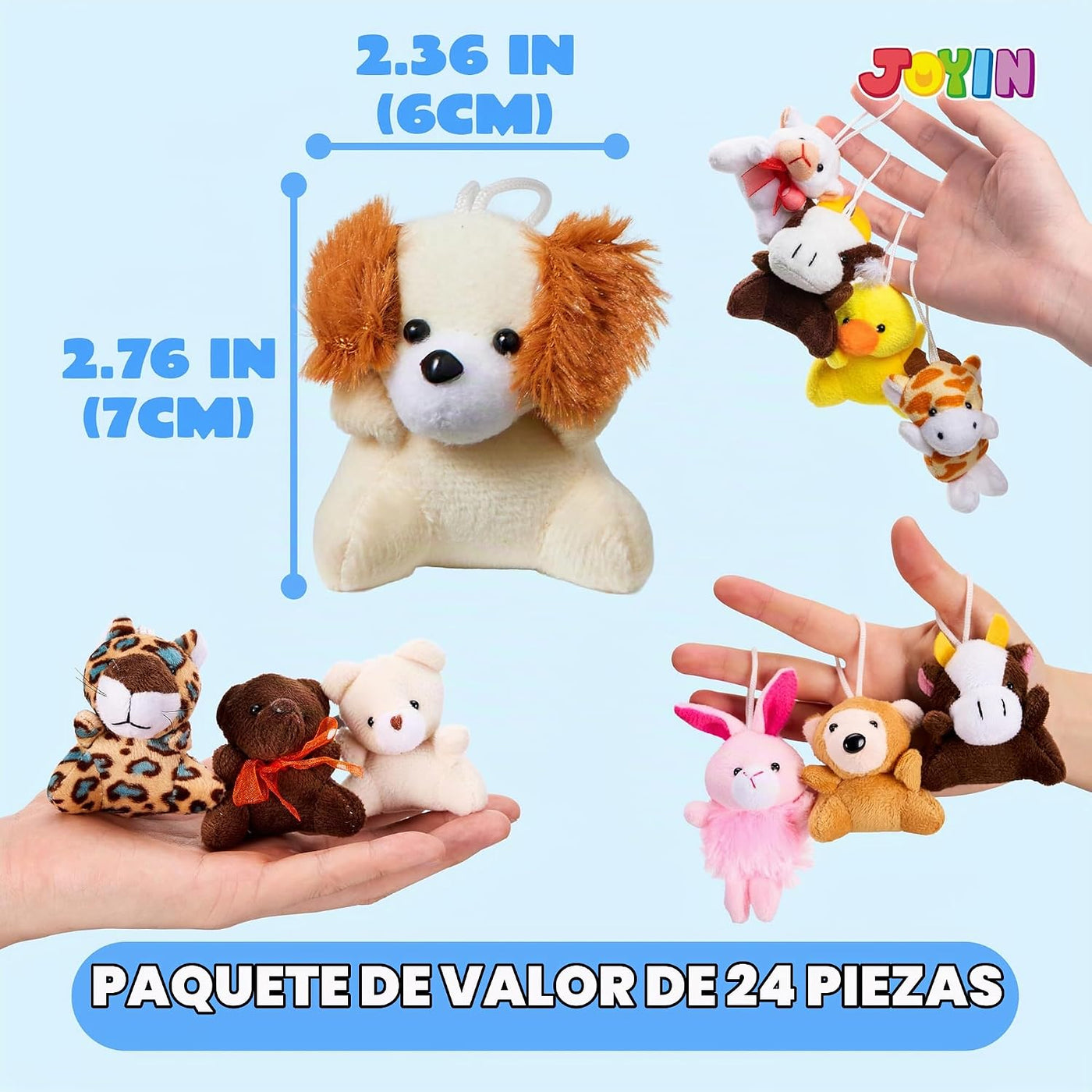 Joyin - Juego de 24 mini juguetes de peluche de animales pequeños s...