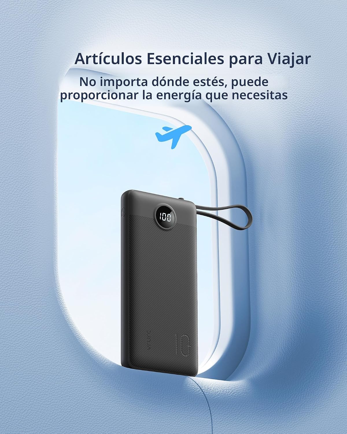 Cargador portátil VRURC, 4 cables integrados y banco de energía con...