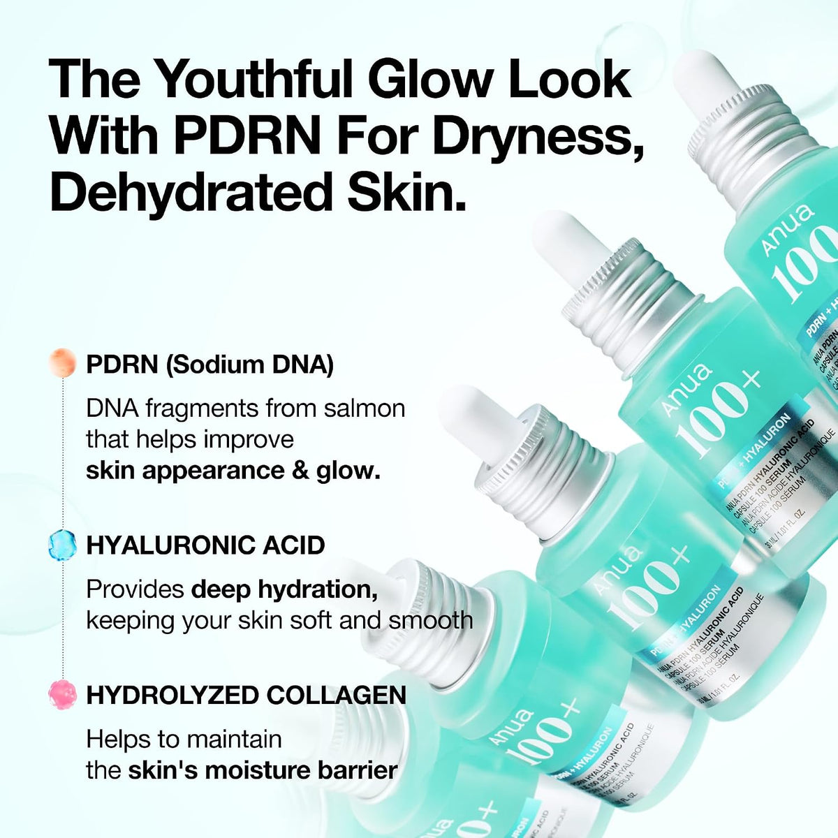 Anua Glow Summer Duo: Cápsula de ácido hialurónico PDRN 100 suero y...
