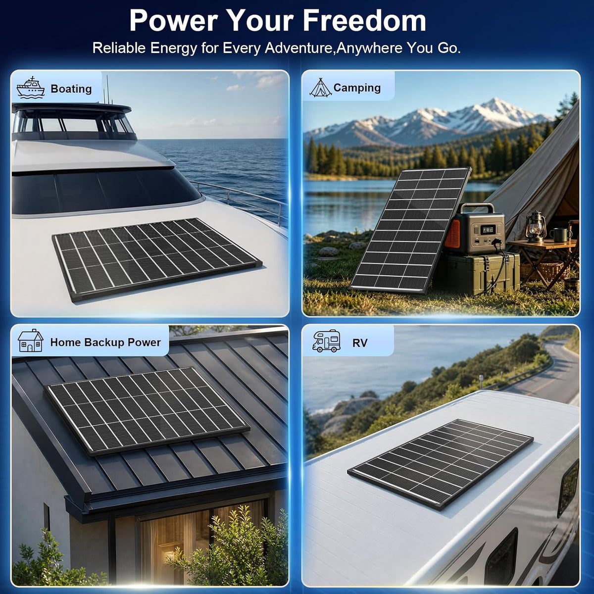 EtnalSolar 4pcs 16BB Bifacia 100W panel solar tipo N, 25.6% de alta...