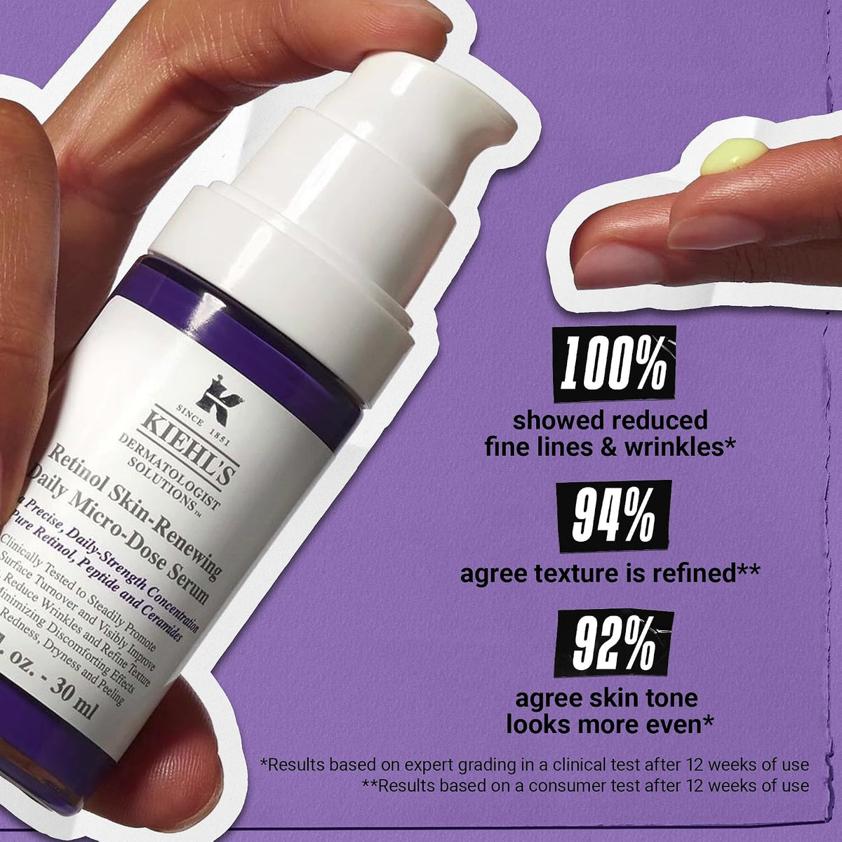 Kiehl's Suero facial de retinol antienvejecimiento de microdosi...