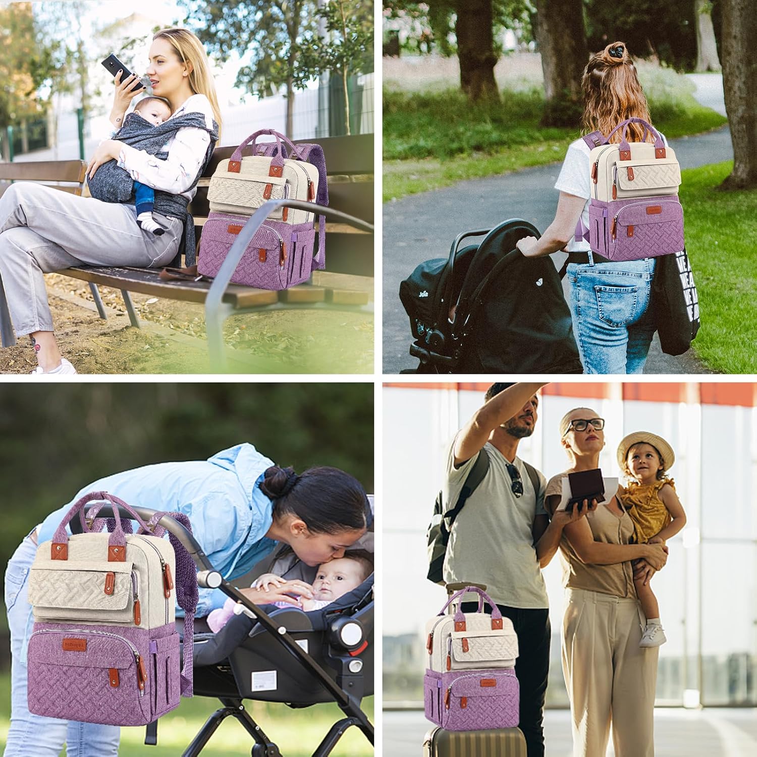 Mochila para pañales, bolsas de bebé unisex grandes para niños y ni...
