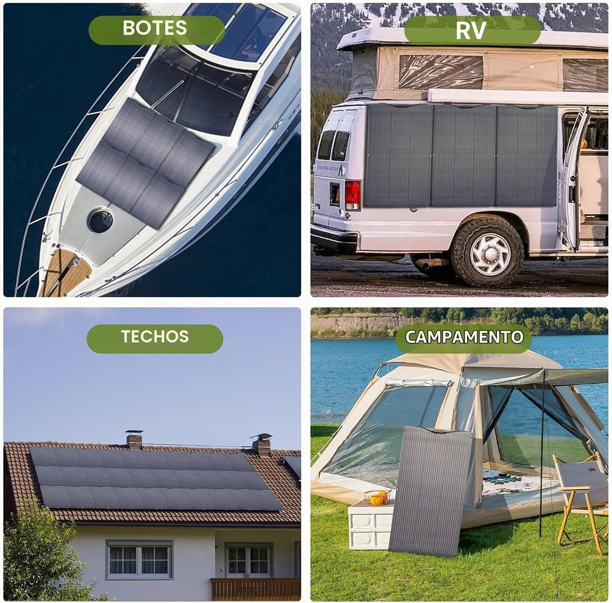 ALLPOWERS SF100 100W Panel solar flexible, IP68 impermeabilización...
