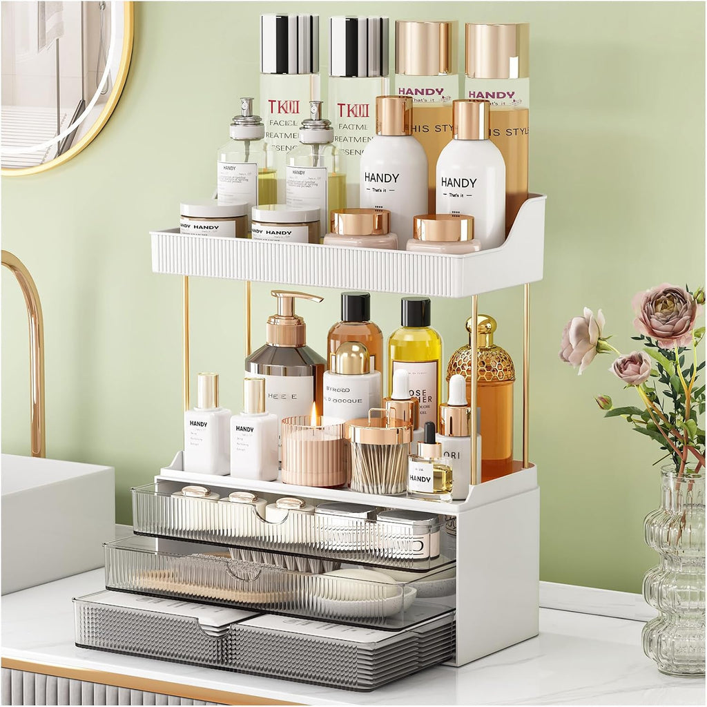 StorBin Fuerte Organizador de Mostrador de Baño con 3 Cajones, Orga...
