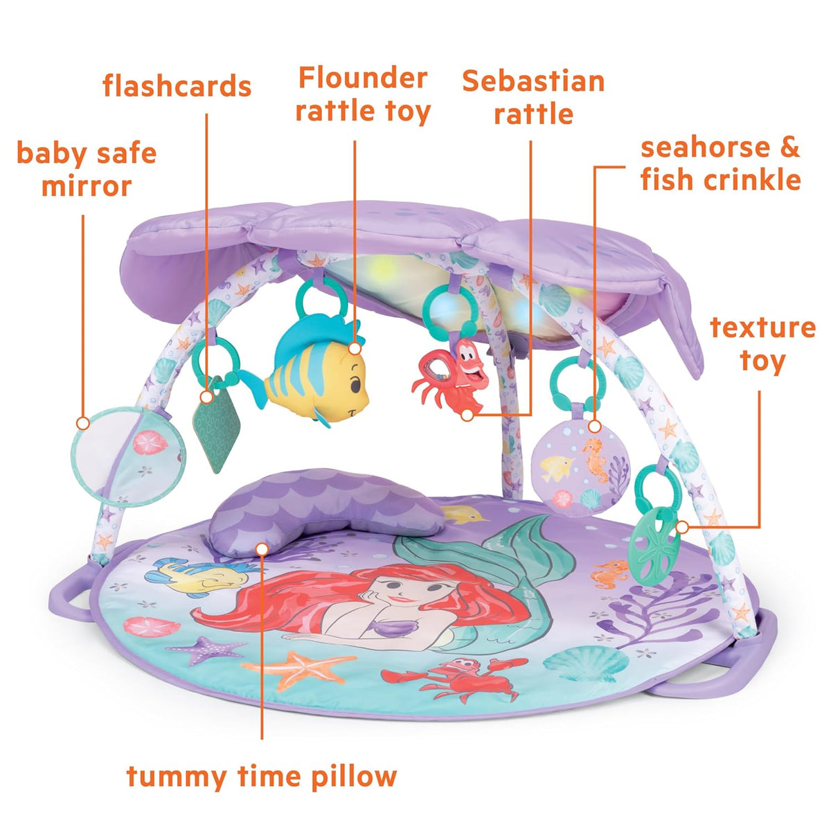 Bright Starts Disney Baby La Sirenita Twinkle Trove Gimnasio de Act...