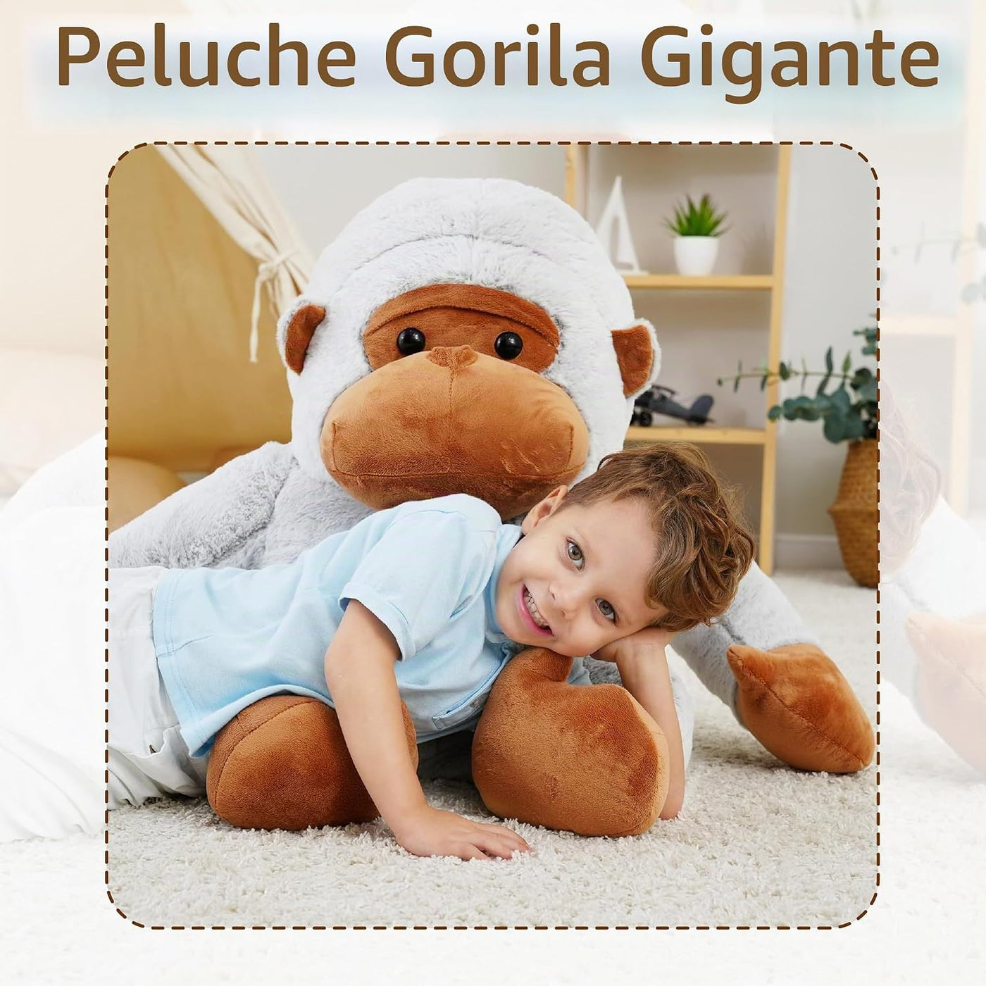 Jrystar Gorila gigante de peluche, juguetes de peluche grandes de g...