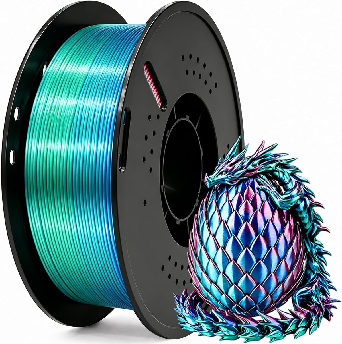 Frucindra Filamento de impresora 3D PLA+ de seda presecado, filamen...