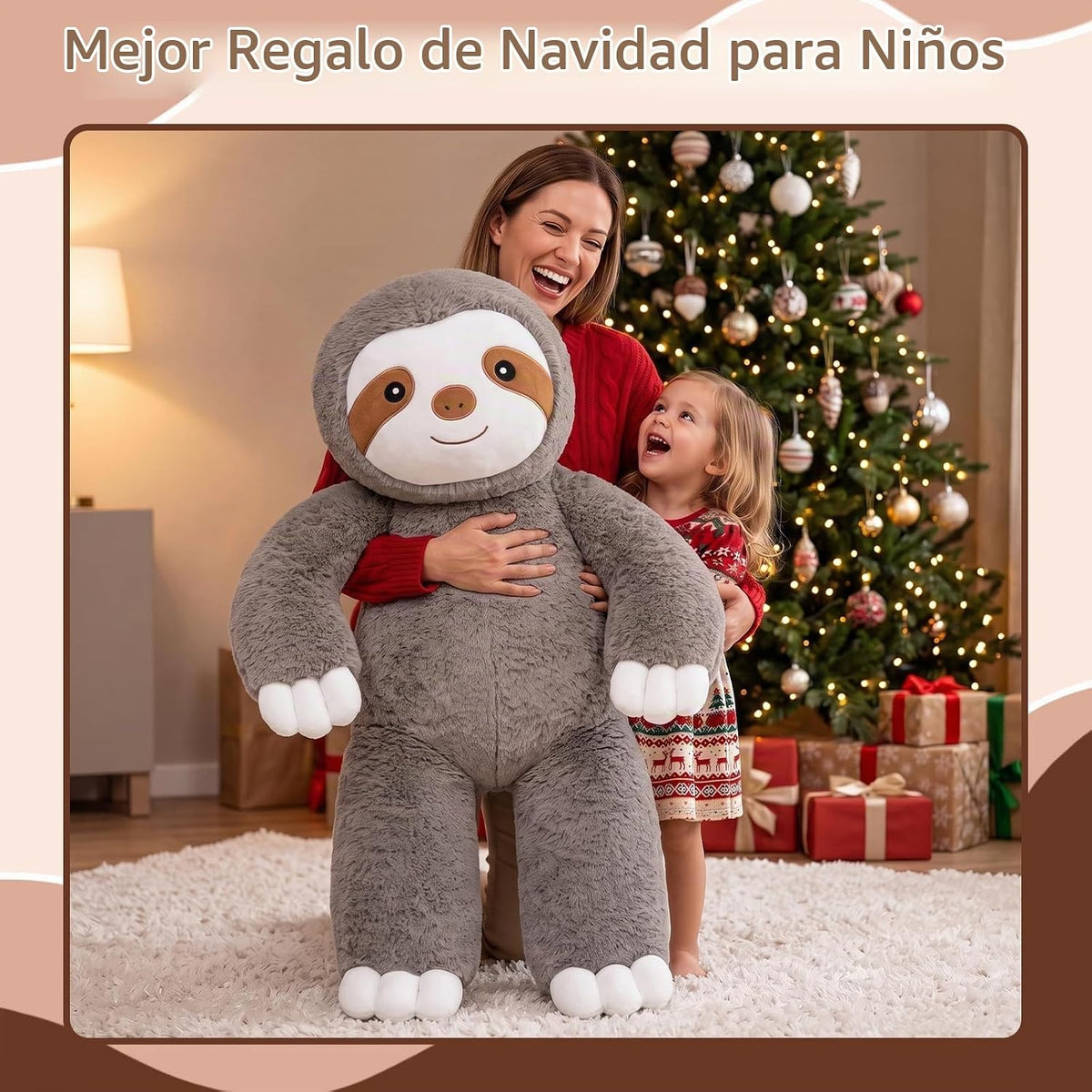 SQEQE Perezoso gigante de peluche de 30 pulgadas, perezoso de peluc...