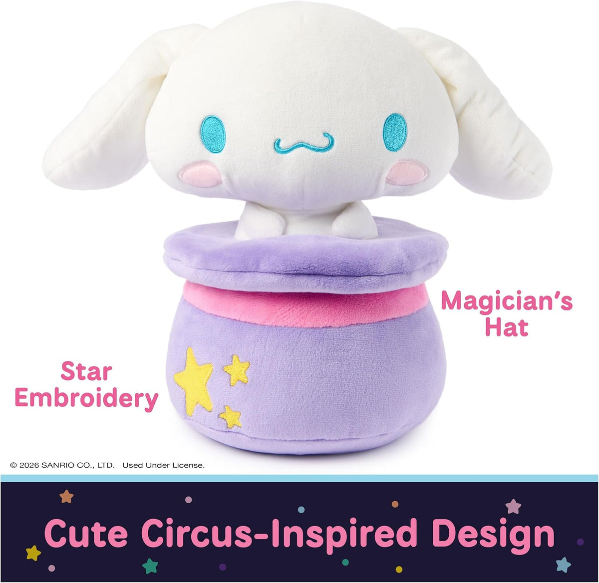 GUND Sanrio Cinnamoroll con sombrero mágico, juguete de peluche de...