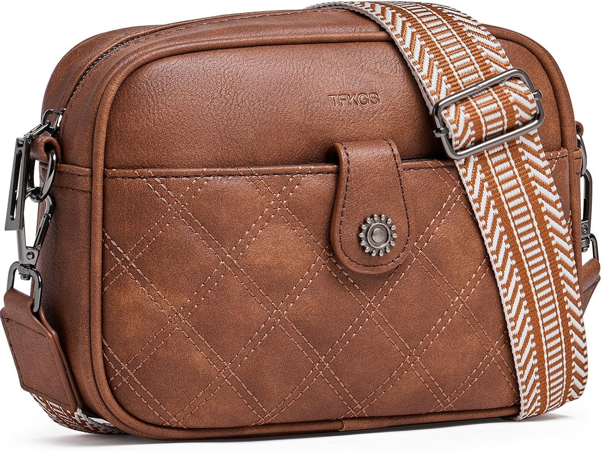 Bolsos cruzados pequeños para mujer, bolso de cuero suave para telé...