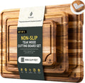 Juego de tablas de cortar de madera de teca para cocina de alta gam...
