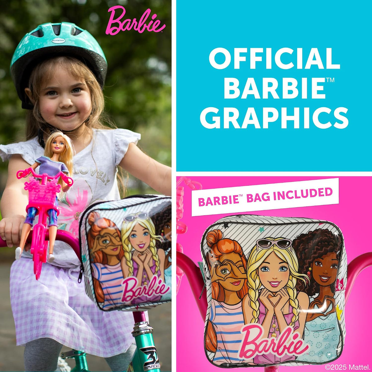 Bicicleta para niñas Dynacraft Barbie de 12, 16 y 18 pulgadas para...