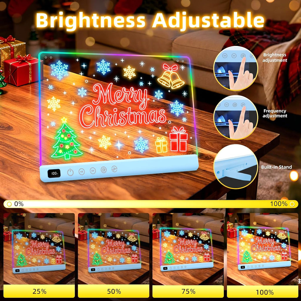 Lumiboard Tablero de dibujo LED con 13 efectos de luz, tablero de n...