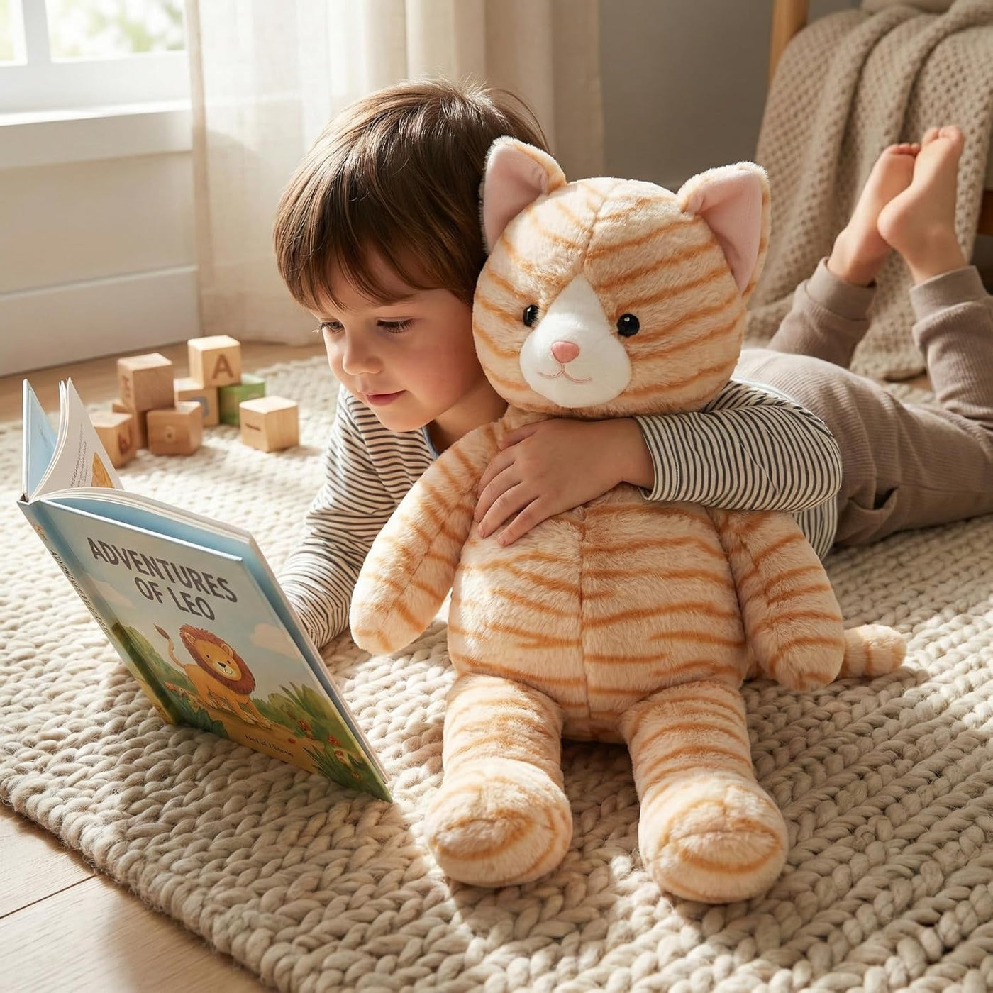 WEIGEDU Peluche de gato de peluche aderezable, 24.8 pulgadas | Se a...