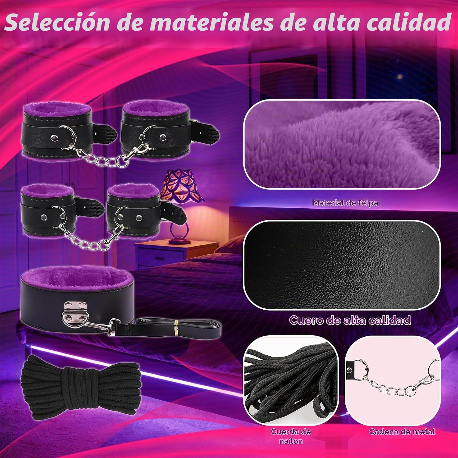 Kit de Bondage BDSM Juguetes Sexuales 8 Piezas Conjunto de Bondage...