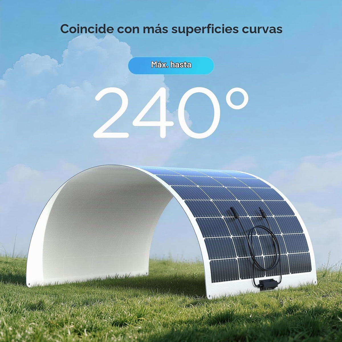 Callsun Panel solar flexible de 400 W (2 x 200 W), ETFE ultrafino f...