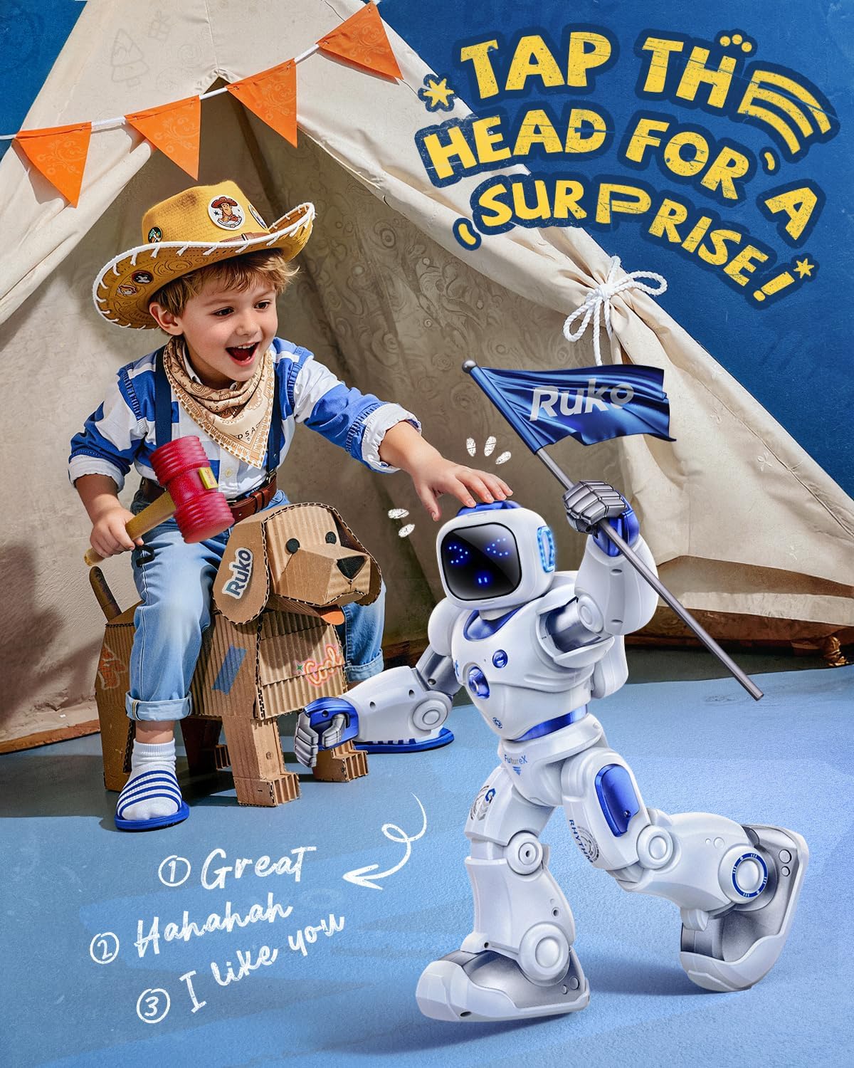 Ruko 1088 Smart Robot Toy para niños, regalo interactivo programabl...