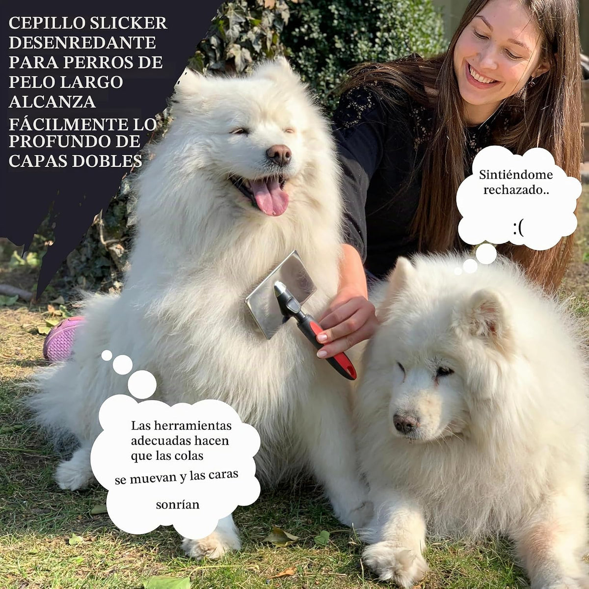 Bixy Pixy Cepillo Desenredante para Perros \u2013 Grande \u2013 Cer...