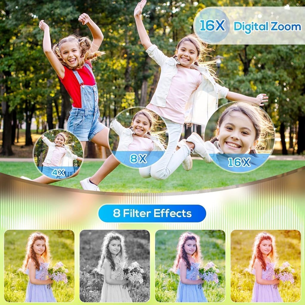 Cámara digital para niños, 48MP FHD 1080P