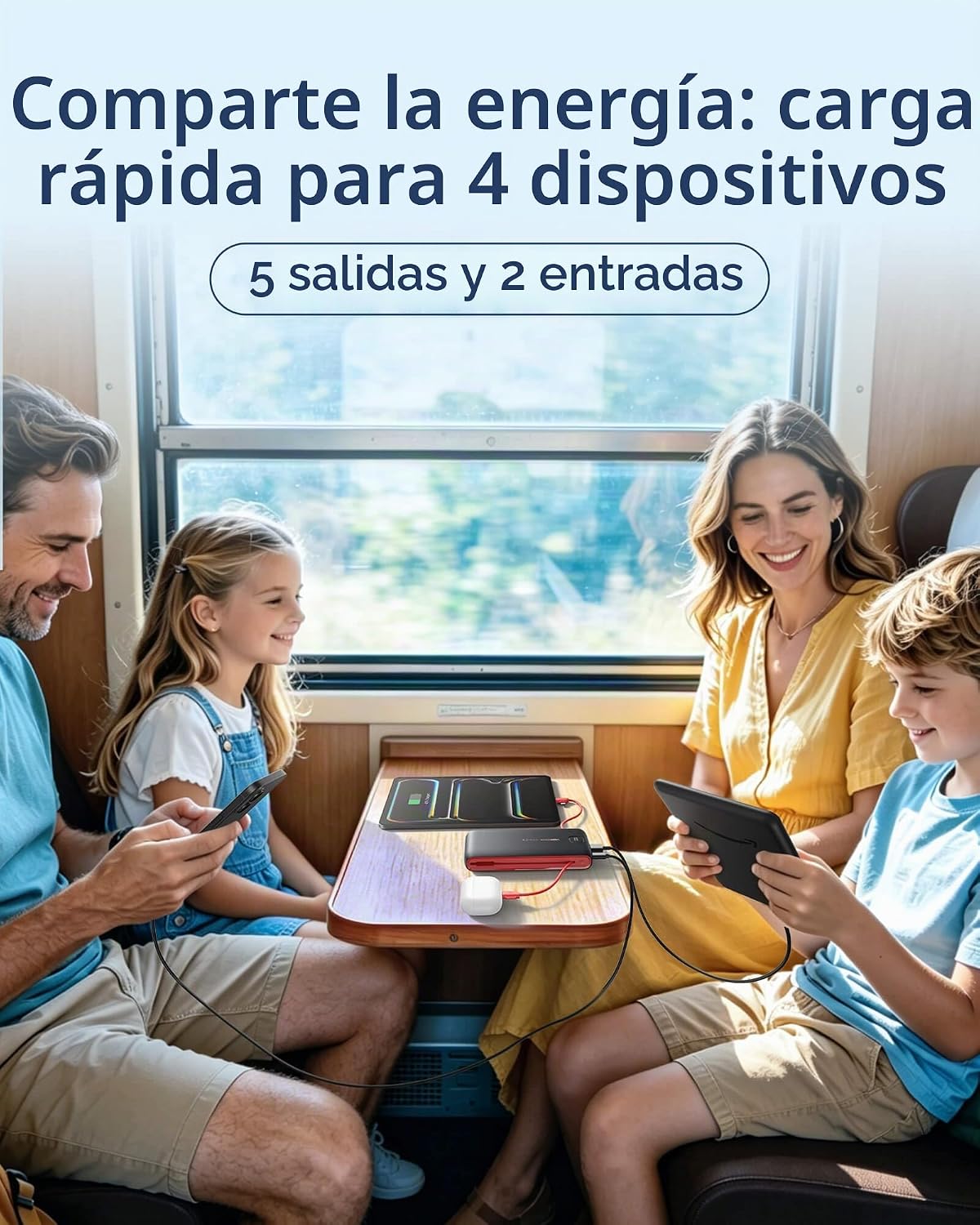 Cargador portátil VEEKTOMX de 10000 mAh con cables integrados y enc...