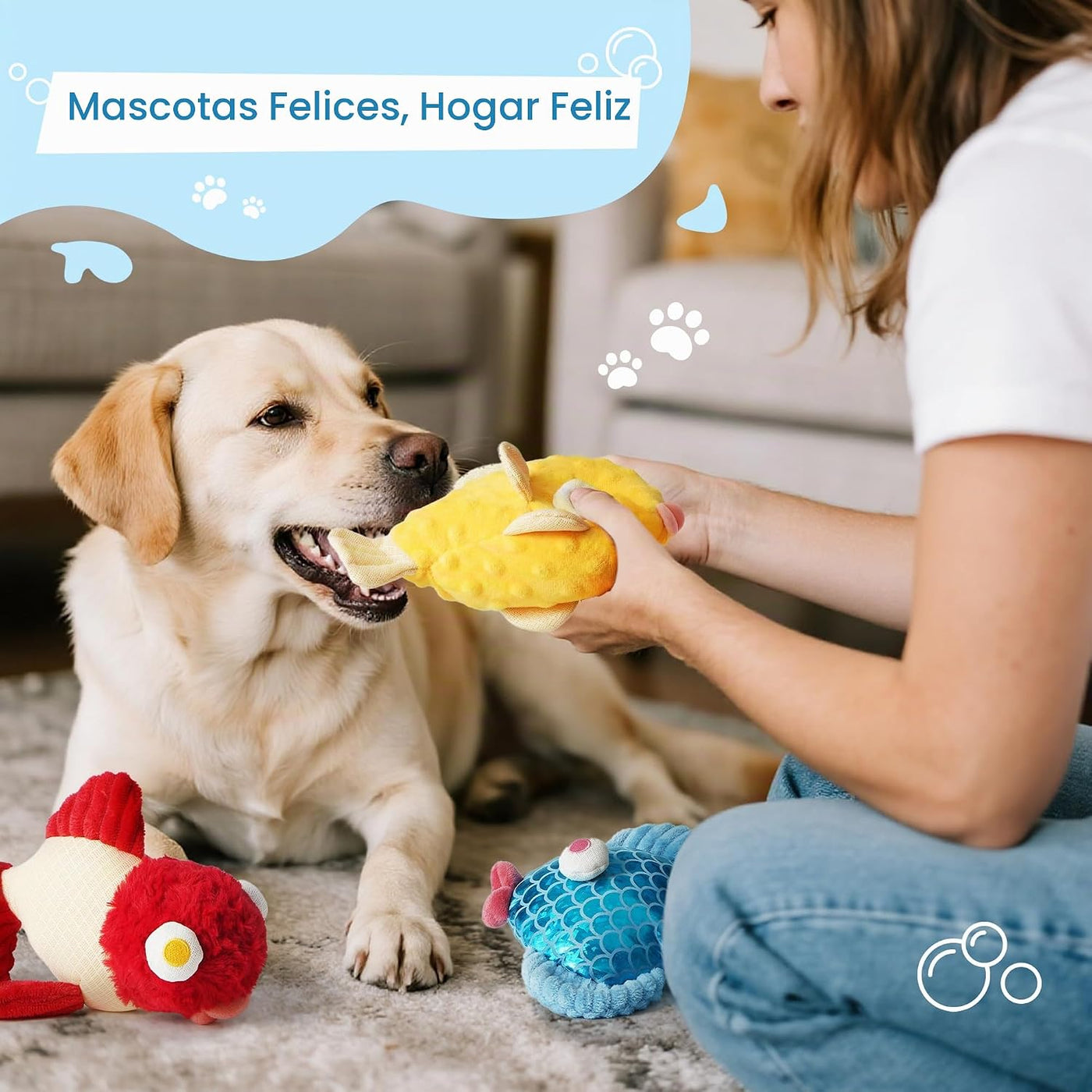 Nocciola - Juguetes resistentes para perros, juguetes chirriantes p...