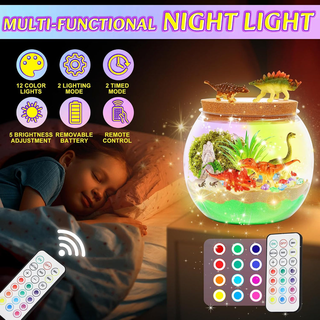 Hannstar Kit de terrario de dinosaurios para niños, actividades de...