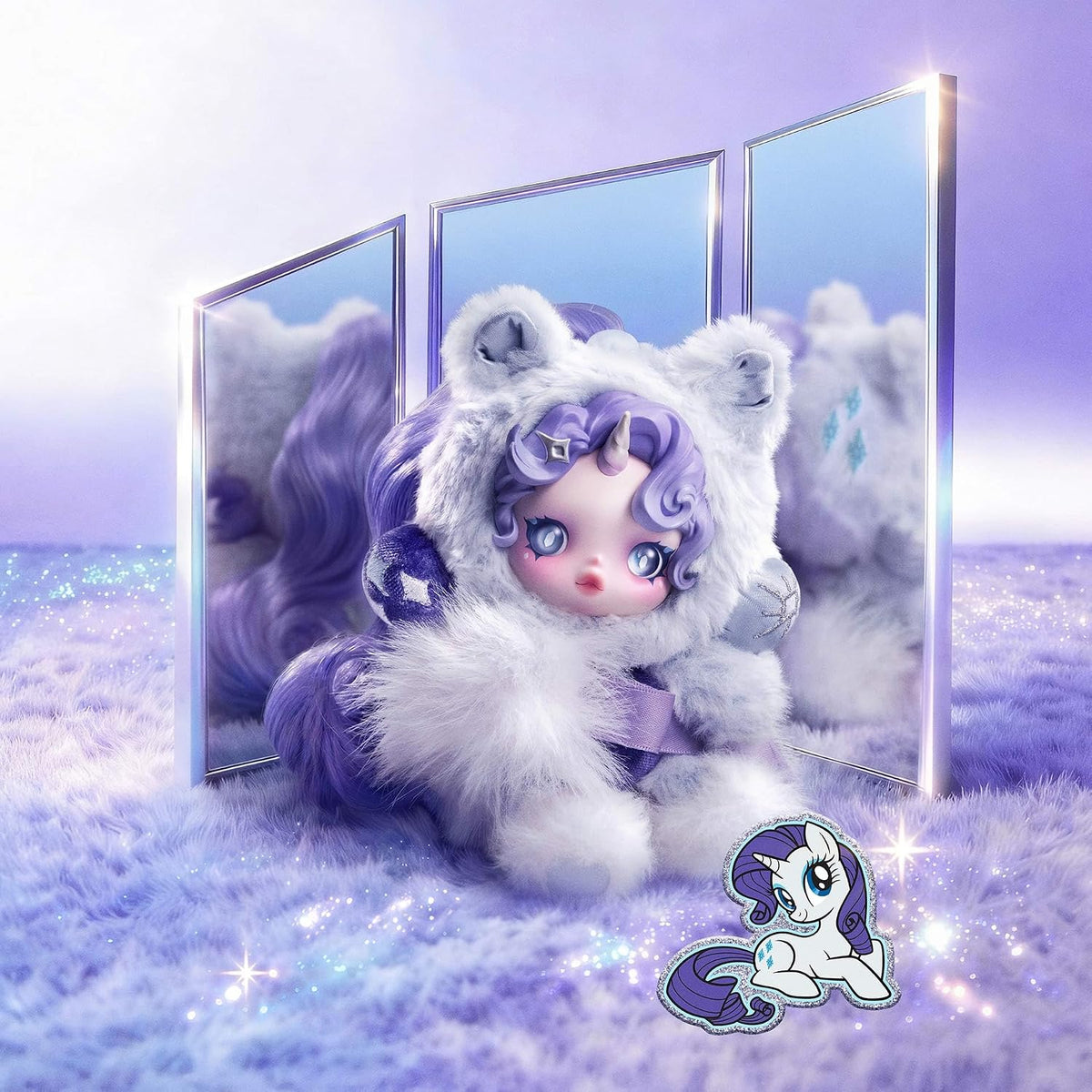 POP MART Skullpanda × My Little Pony Serie Muñeca de Peluche Colgan...