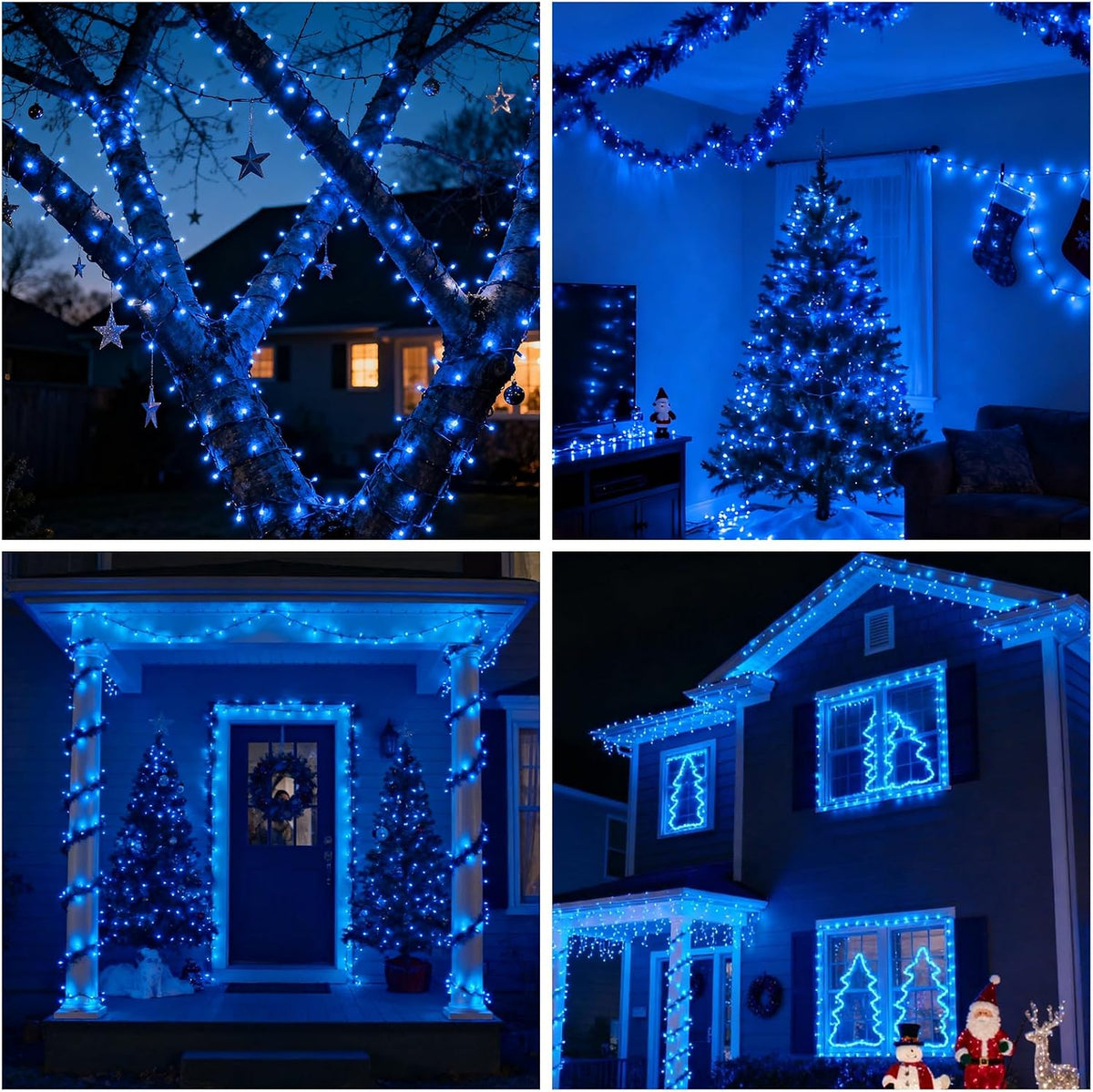 VTECHOLOGY - 500 luces LED azules para árbol de Navidad, luces para...