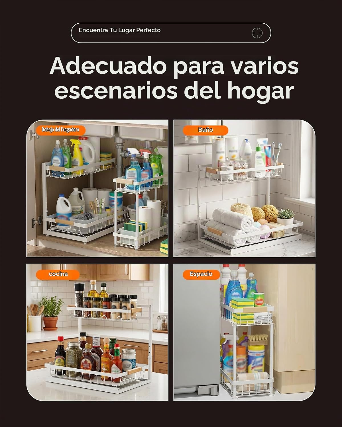 Sevenblue Paquete de 2 organizadores y almacenamiento debajo del fr...