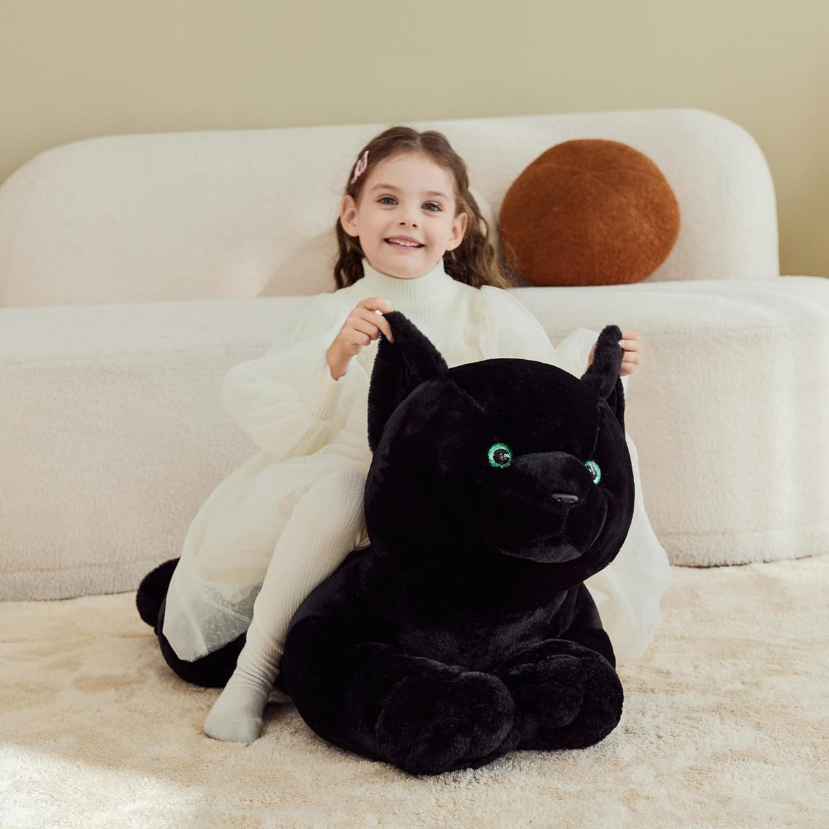 IKASA - Animales de peluche de gato negro, juguetes de peluche giga...