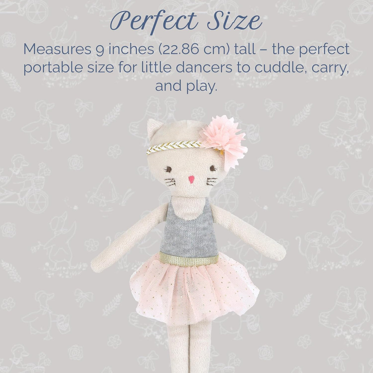 MON AMI Kacie The Kitty - Muñeca de peluche de bailarina, 9 pulgada...