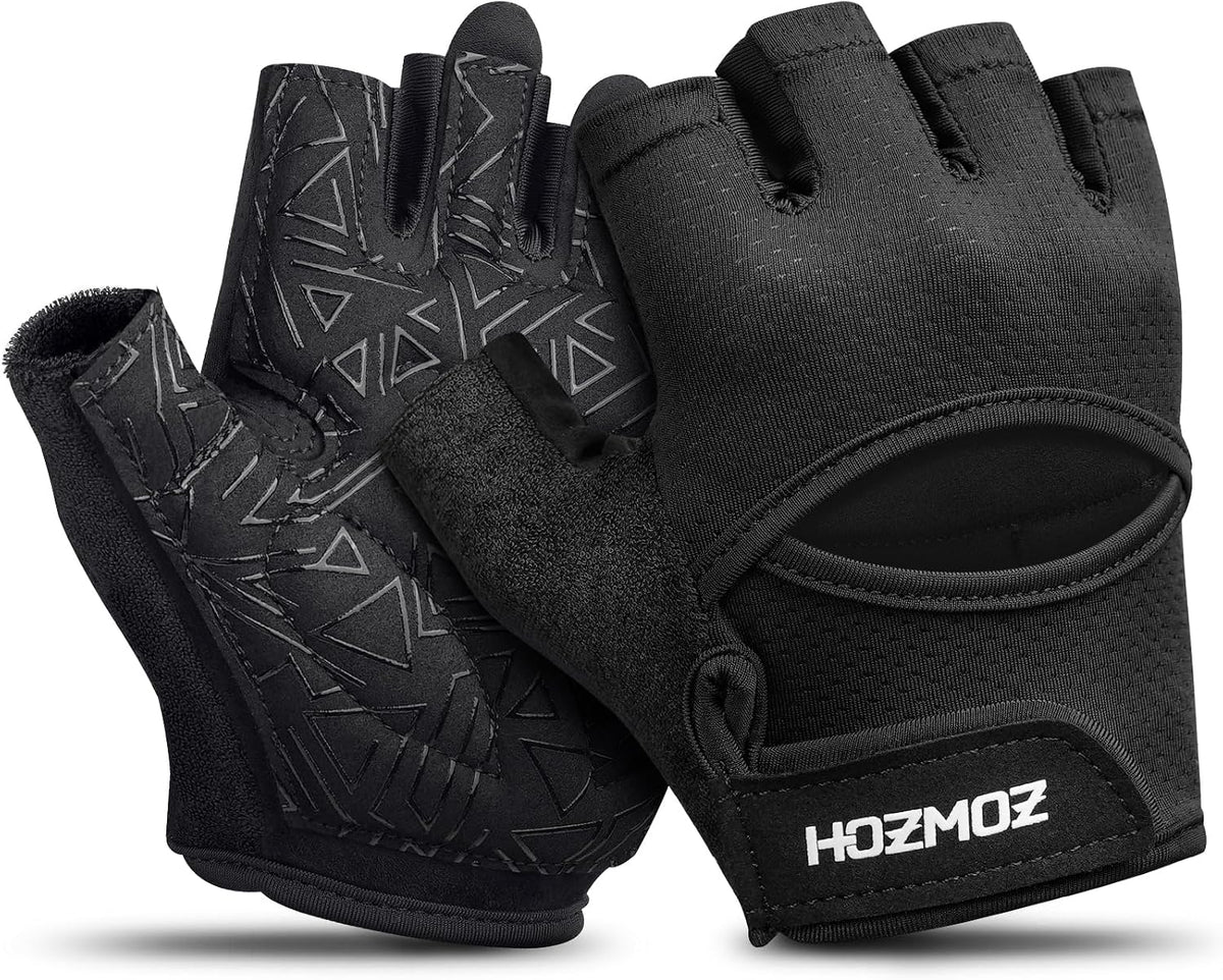 HOZMOZ Guantes ventilados para levantamiento de pesas, guantes de g...