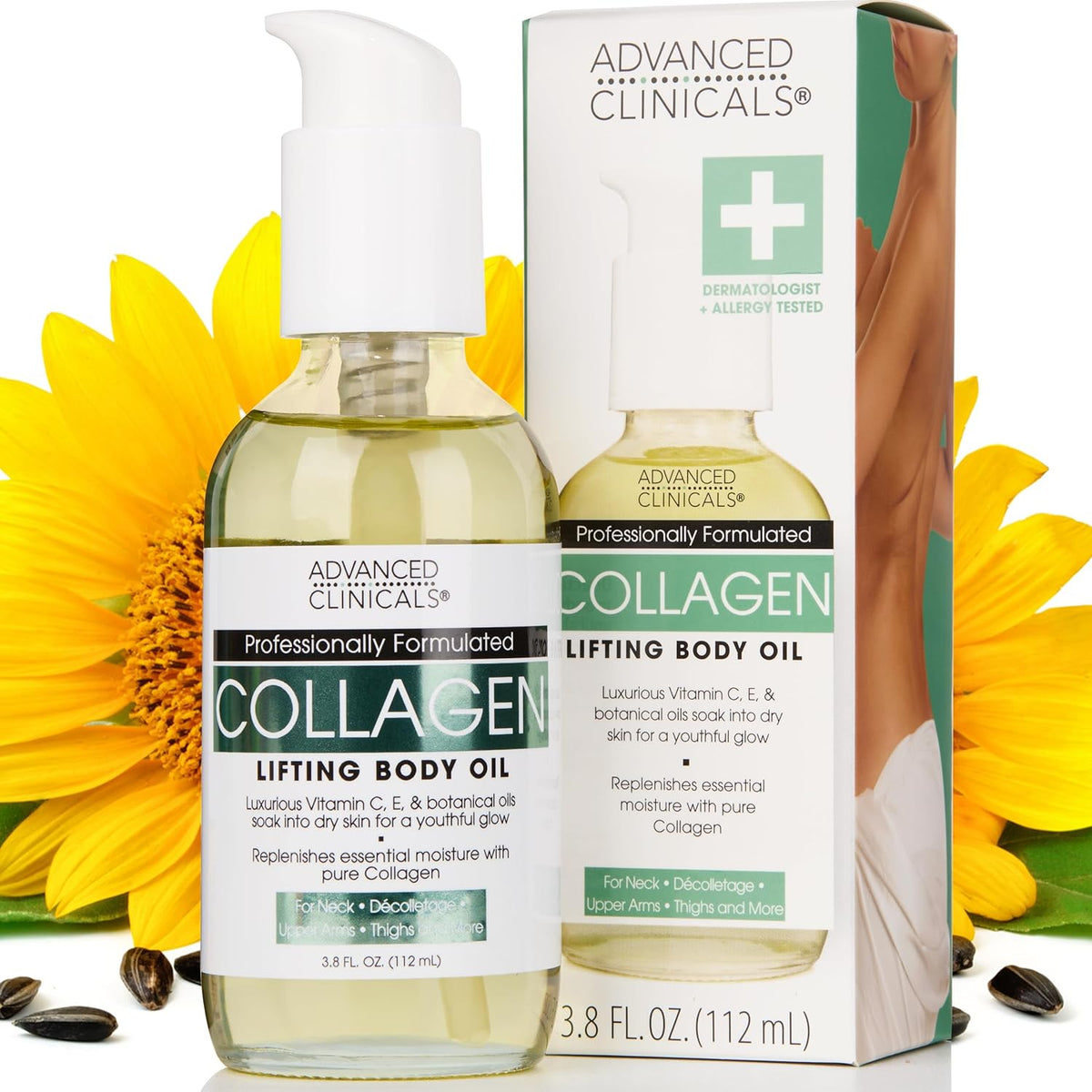 Advanced Clinicals Aceite de colágeno hidratante para el cuerpo y d...