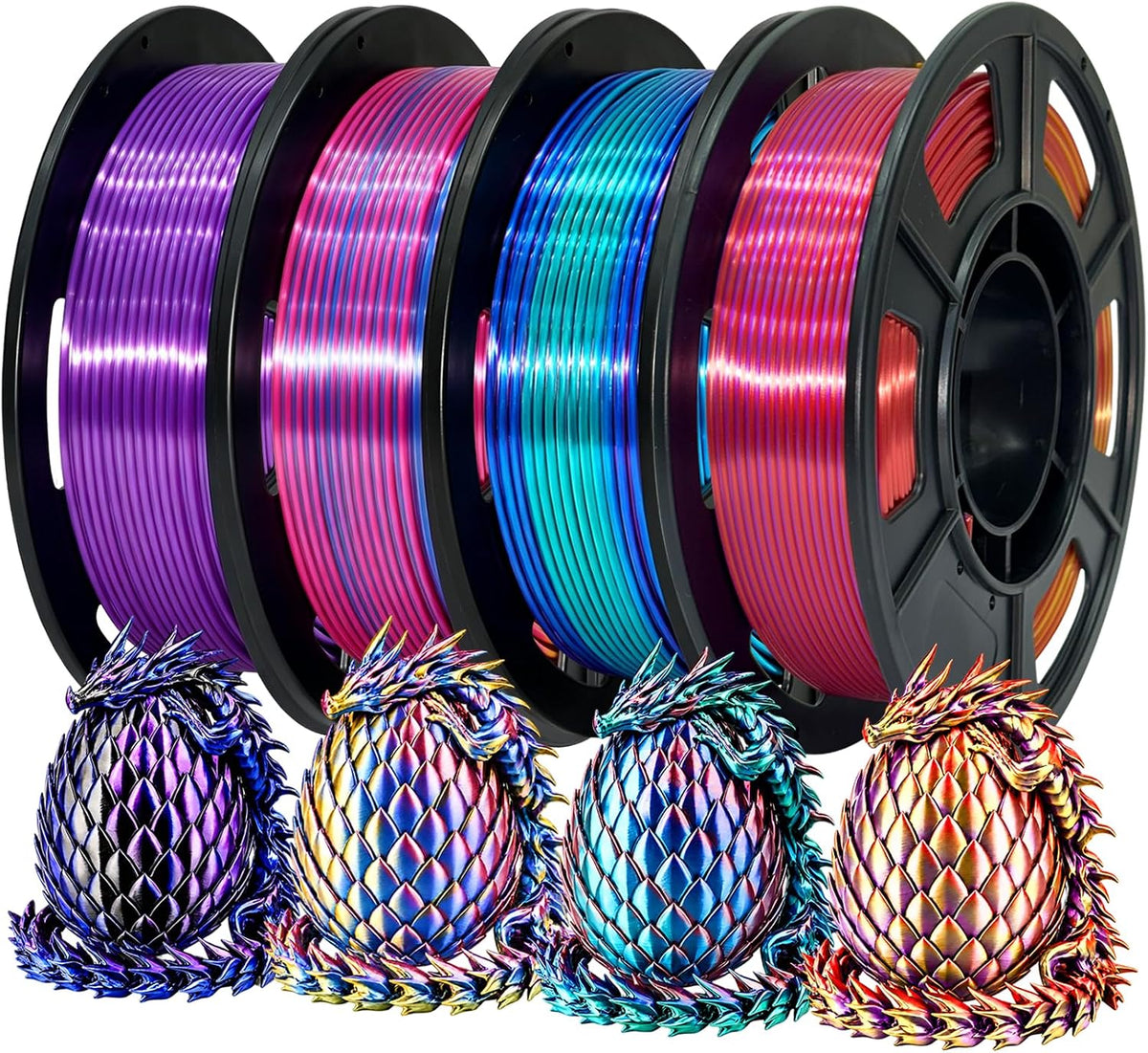 Colourbing Paquete de filamentos para impresora 3D Silk PLA+, filam...