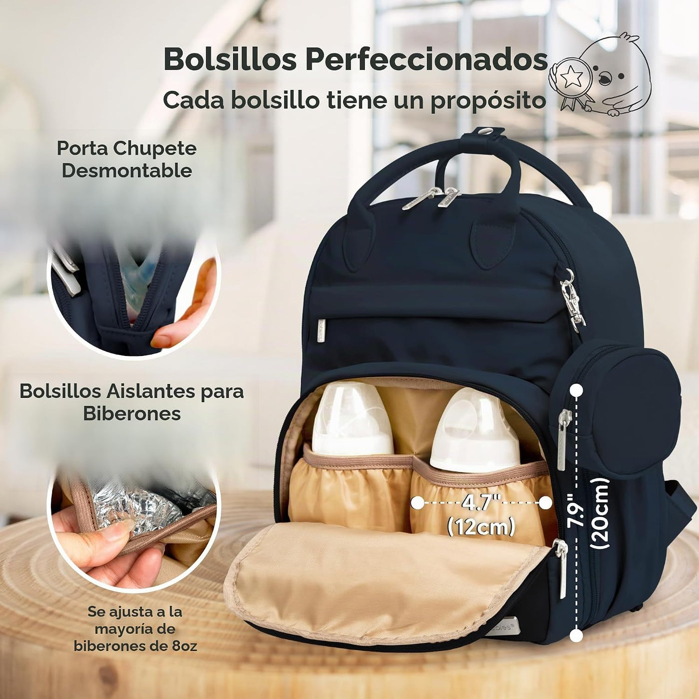 KeaBabies Mochila para pañales, mochilas de viaje para pañales (azu...