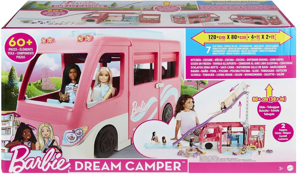 Barbie DreamCamper Juego y accesorios para acampar | Incluye tobogá...
