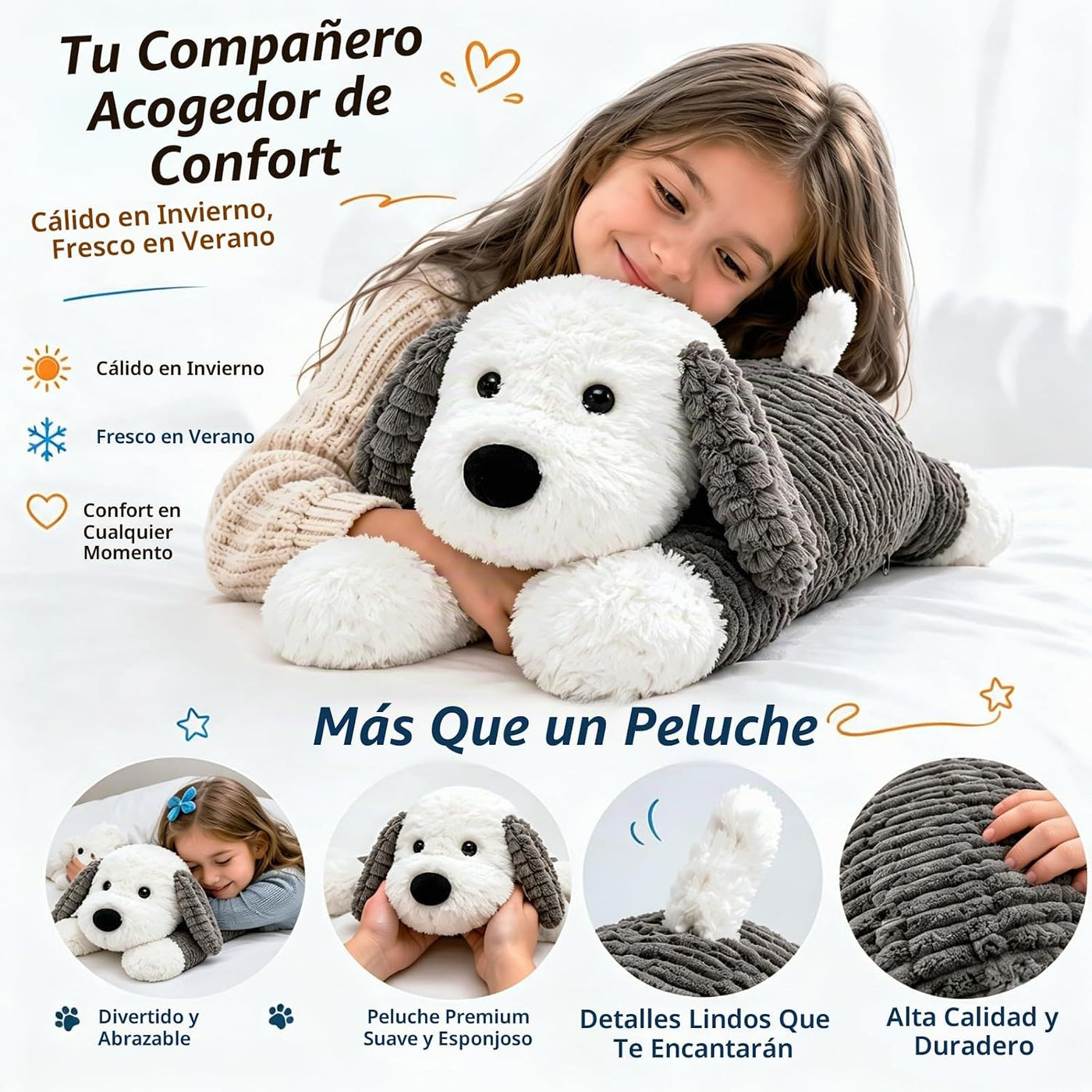 MaoGoLan Peluche de perro de 4 libras para adultos y niños, almohad...