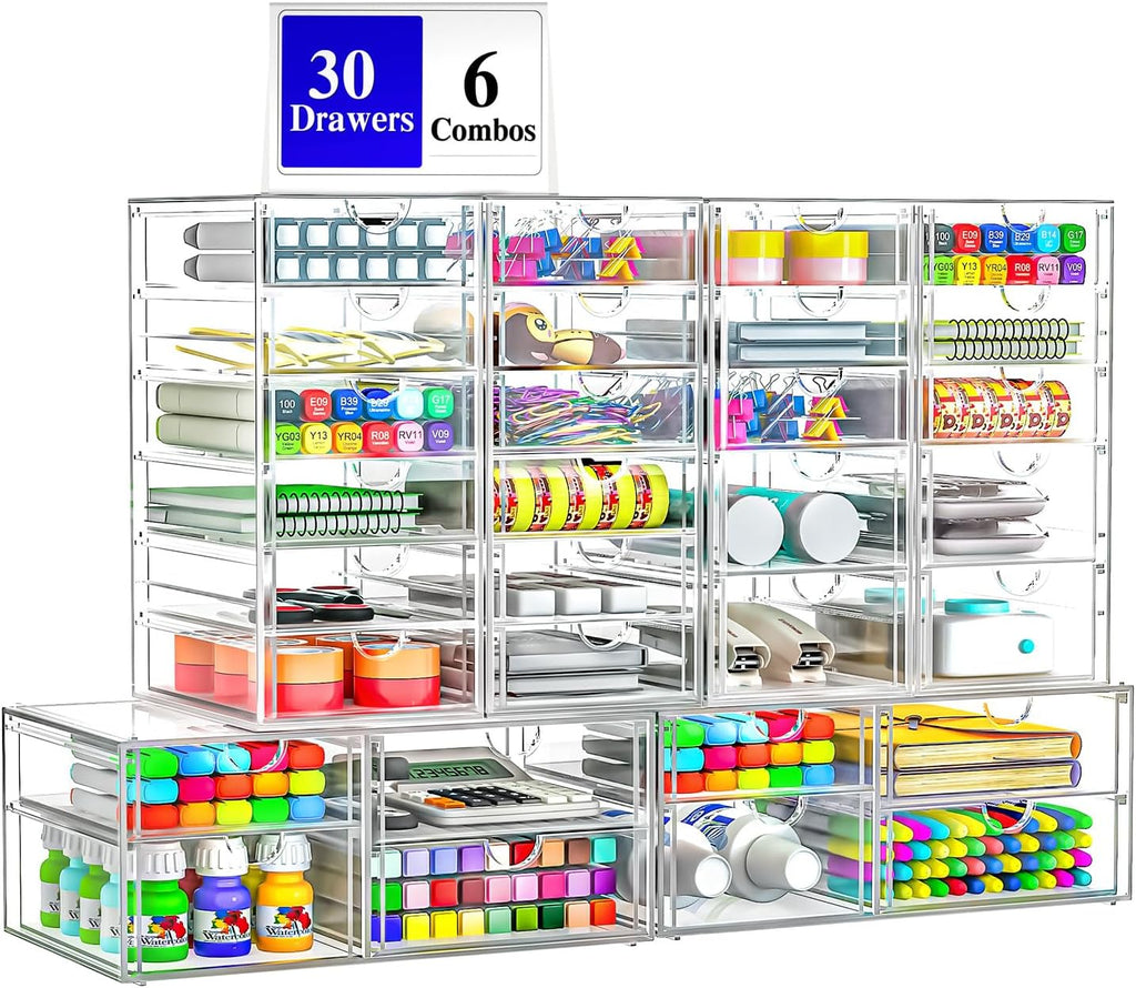 ARSTPEOE Organizador de maquillaje y almacenamiento acrílico de 30...