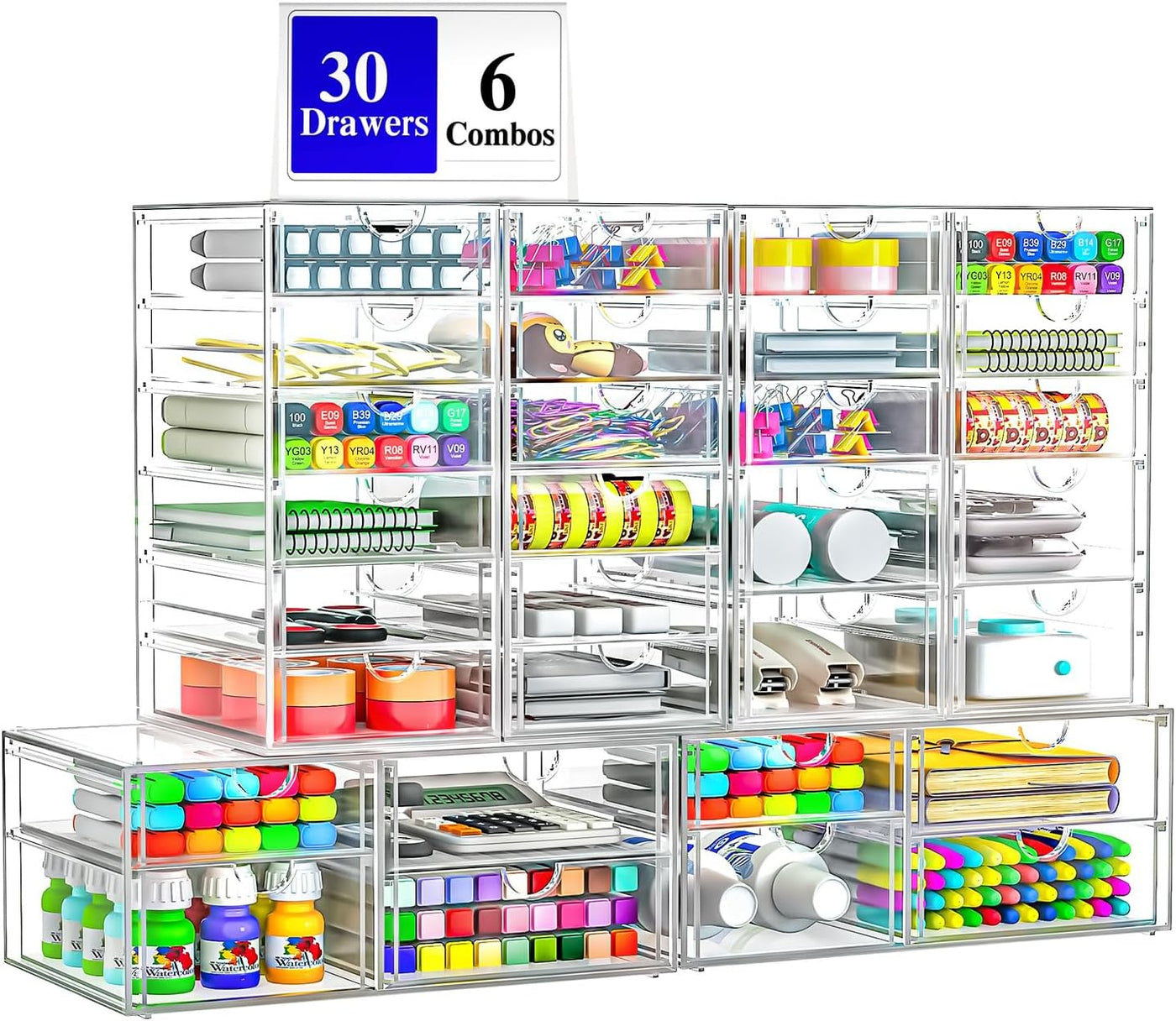 ARSTPEOE Organizador de maquillaje y almacenamiento acrílico de 30...