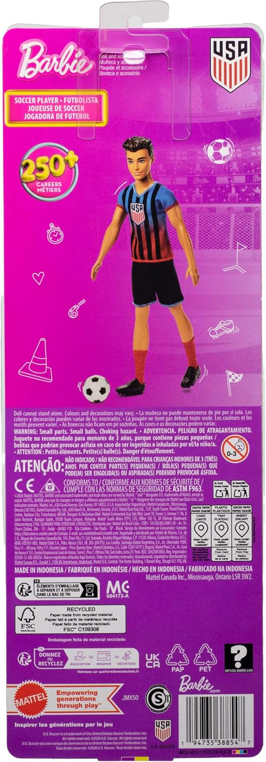 Barbie Carreras USSF Soccer Player Ken Muñeca y accesorios | Muñeca...